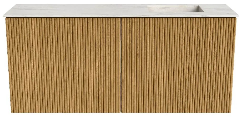 Mondiaz Joya DLux 90cm toiletmeubel oak met wastafel faye rechts 1 kraangat ostra
