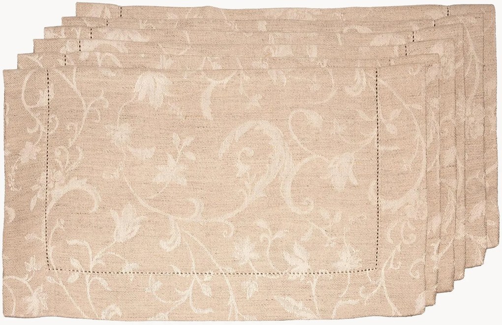 Linnen placemats met jacquard zoom Minija, 6-delig