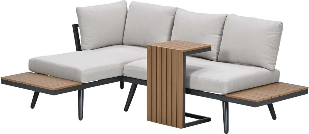 Garden Impressions Tibo loungeset 3-delig - donker grijs