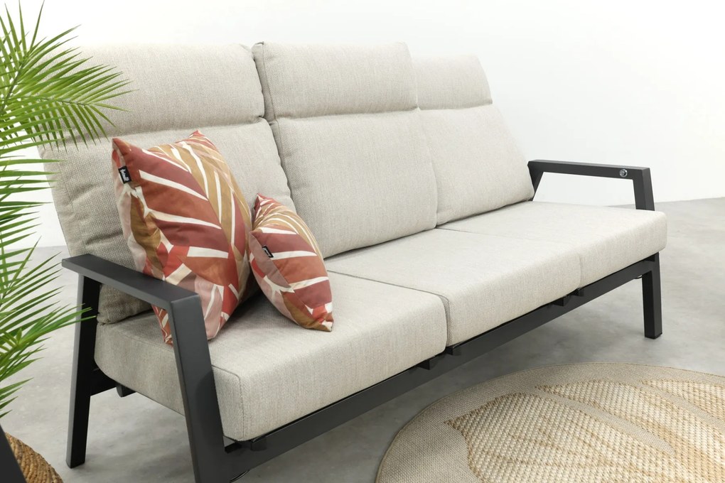 Lagos verstelbare 5-zits stoel-bank loungeset - Antraciet