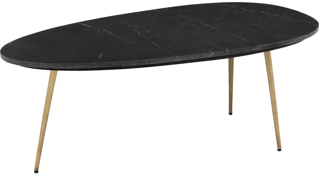 Goossens Salontafel Enzo ovaal, marmer zwart, elegant chic, 110 x 40 x 55 cm