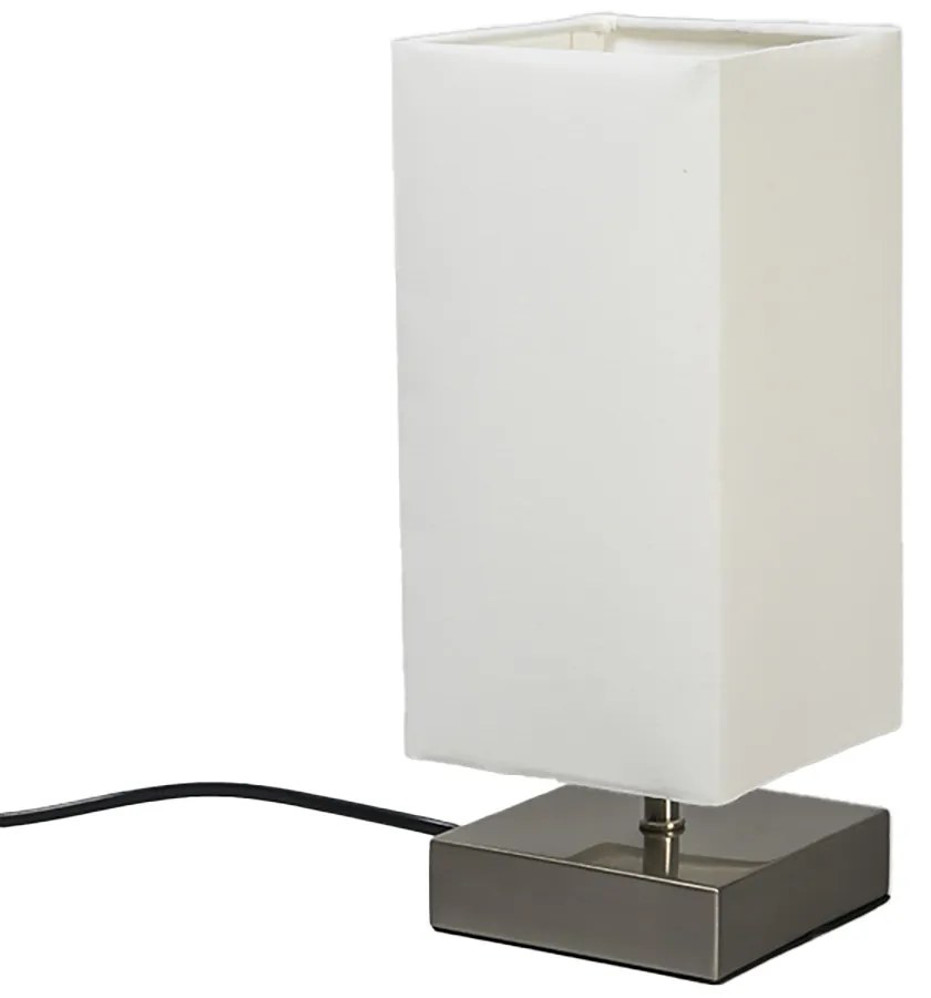 Moderne tafellamp wit met staal - Milo