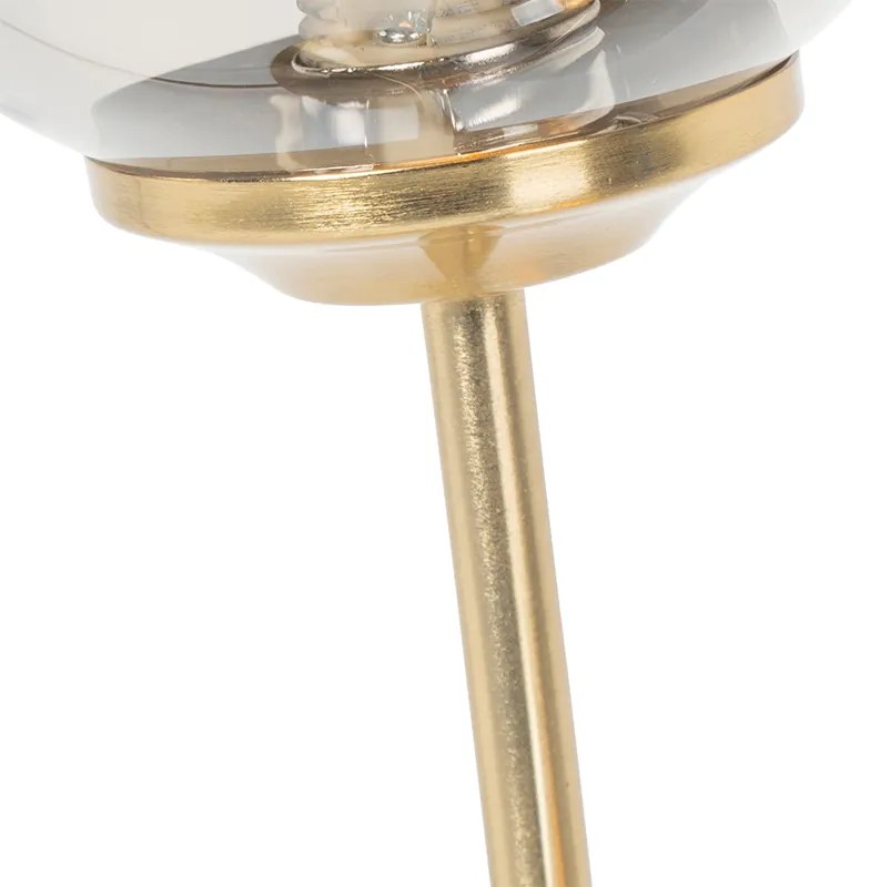 Moderne tafellamp goud 2-lichts met smoke glas - Athens