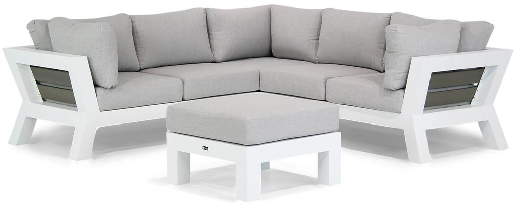 Hoek loungeset 5 personen Aluminium Wit Santika Furniture Santika Yovita