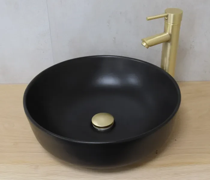 Saniclear Pura waskom set met gouden kraan compleet