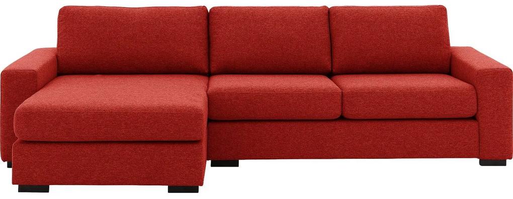Goossens Hoekbank Lucca Met Chaise Longue rood, stof, 2,5-zits, stijlvol landelijk met chaise longue links
