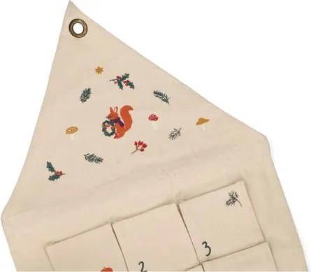 Adventskalender, ongebleekt bio-katoen, bosvondsten