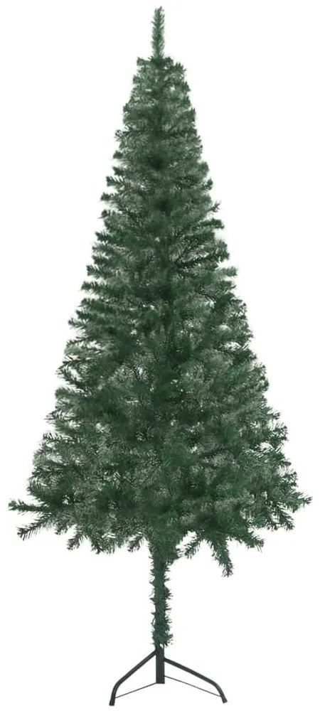 vidaXL Kunstkerstboom met LED's en kerstballen hoek 120 cm PVC groen