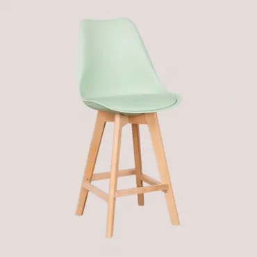 Verpakking Van 2 Hoge Krukken 65 Cm Met Kussen Van Scandinavisch Kunstleer Celadon - Sklum