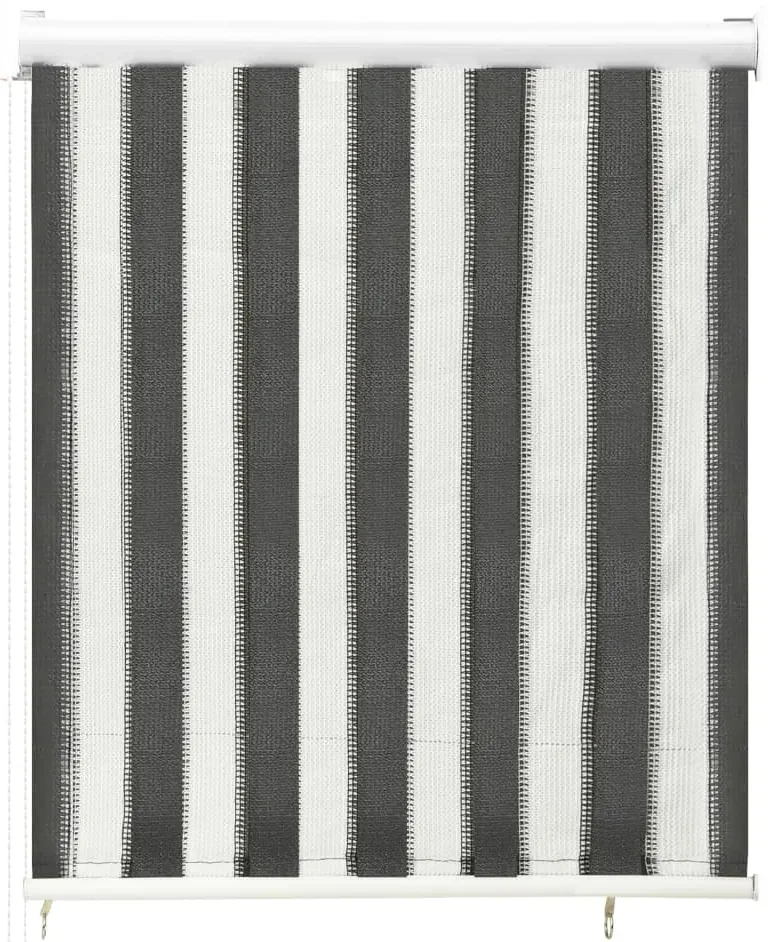 vidaXL Rolgordijn voor buiten gestreept 80x140 cm antraciet en wit