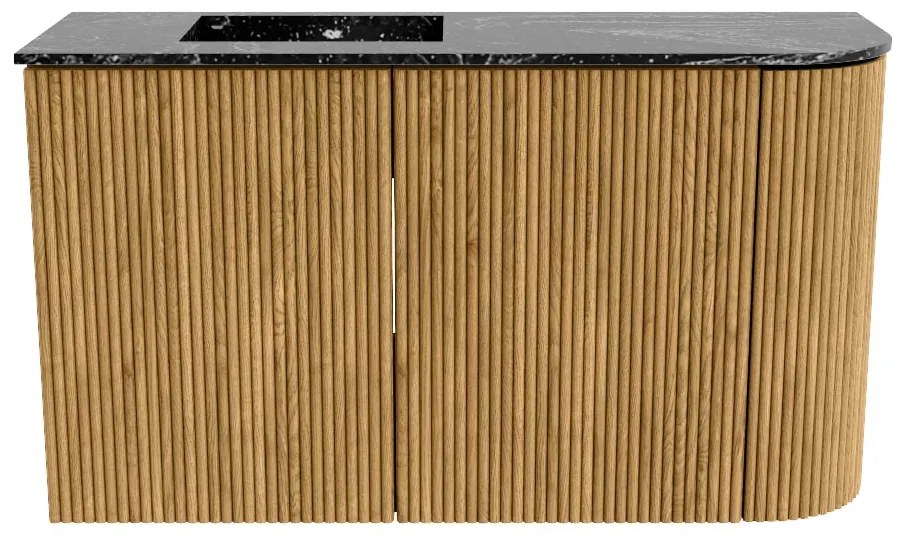 Mondiaz Joya DLux 70cm toiletmeubel ronding rechts oak met wastafel faye links 1 kraangat lava