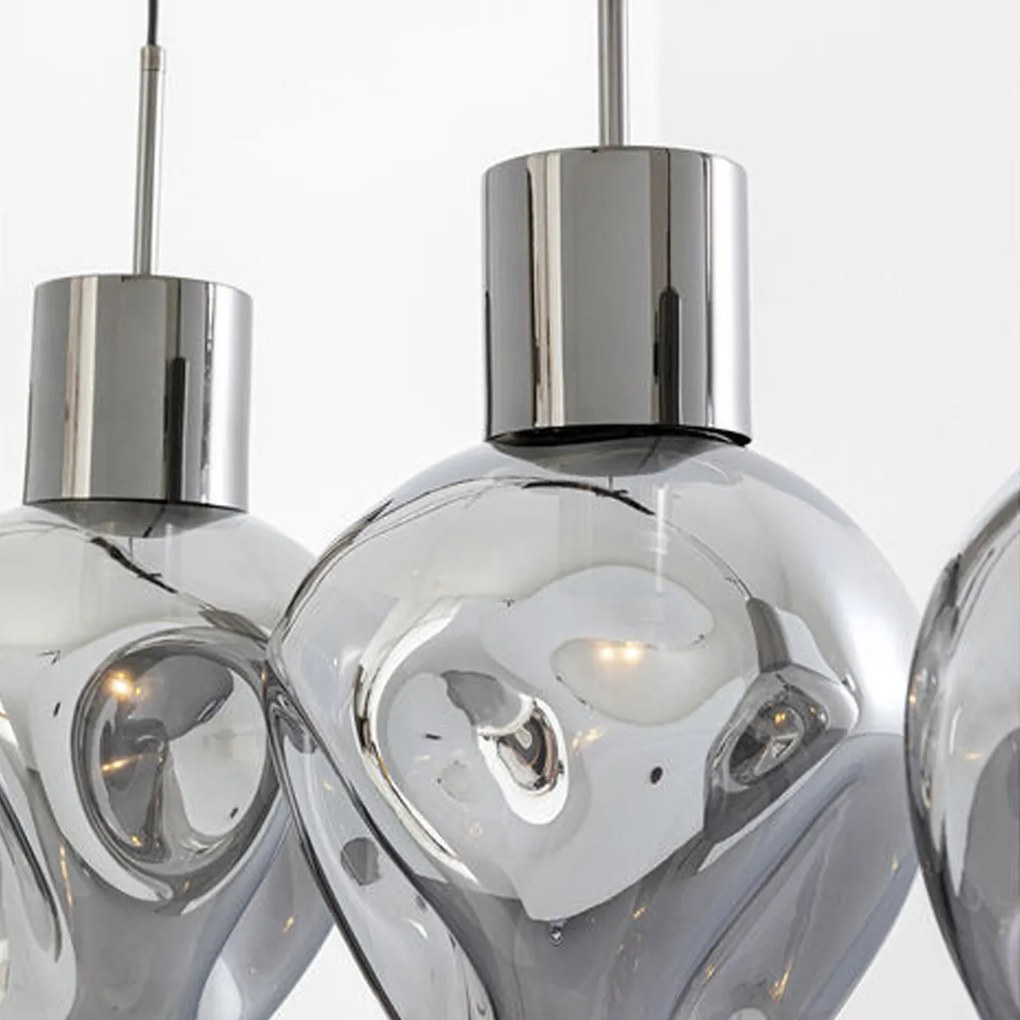 Eettafel Hanglamp Gedeukt Glas Zilver