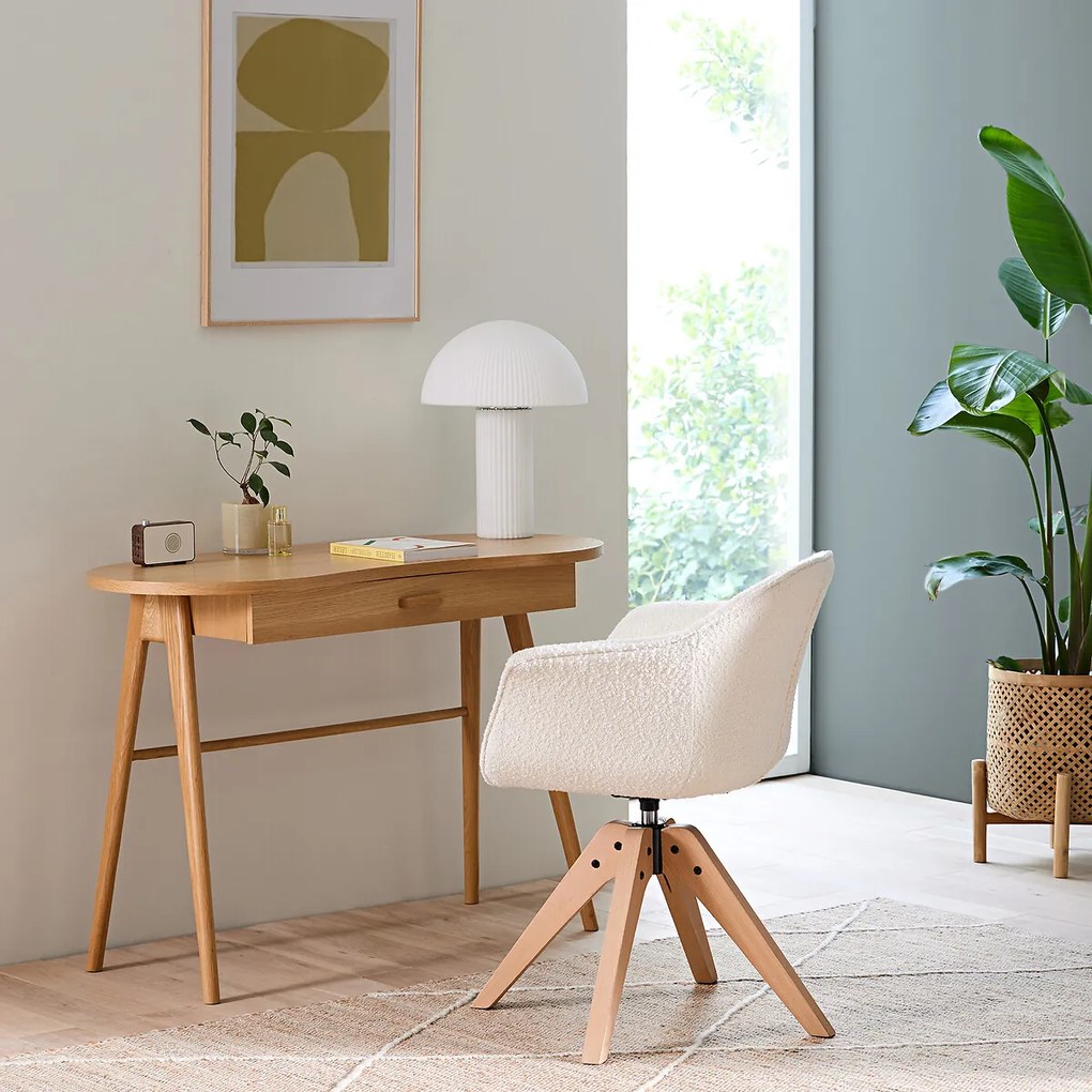 Bureau met 1 lade van massief eikenhout en eikenfineer, Astrid