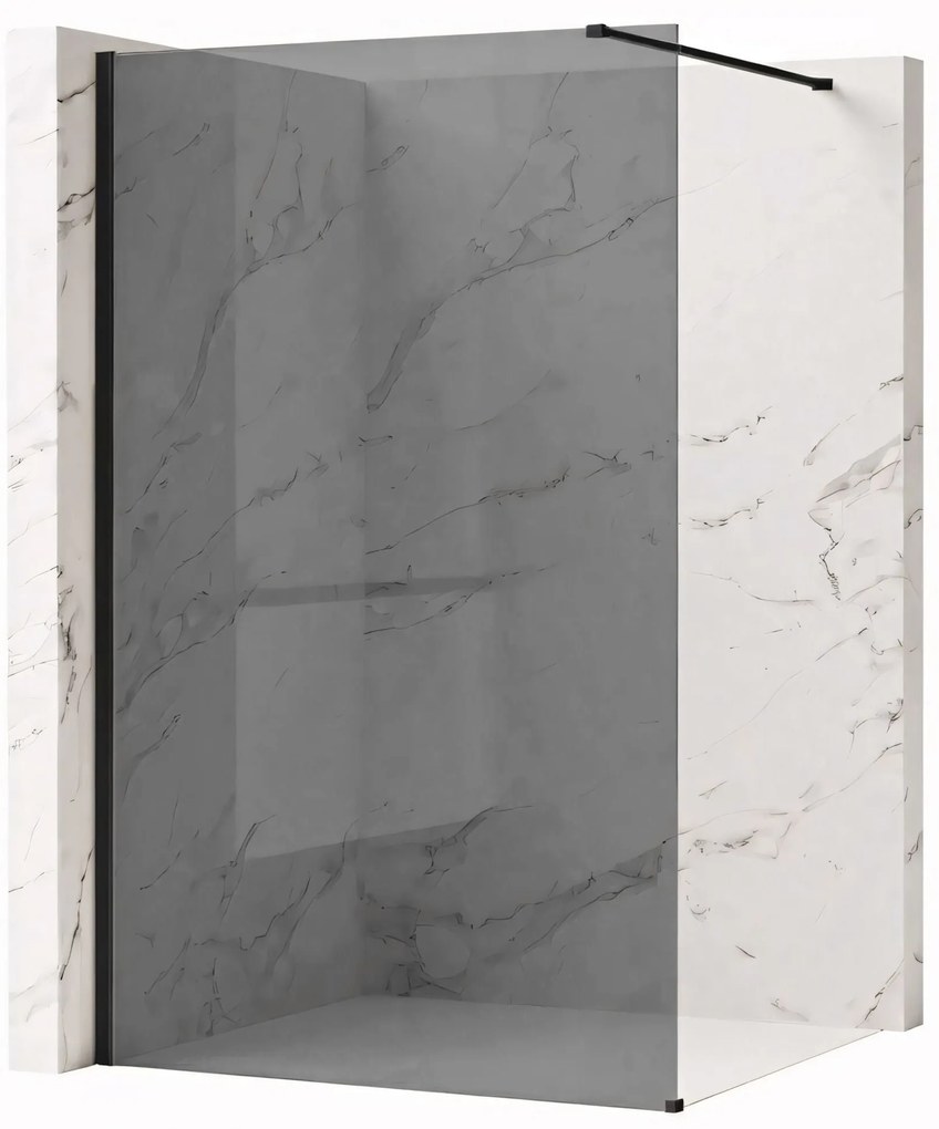 Walk-in douchewand Rea Flexi Grey / Black 80