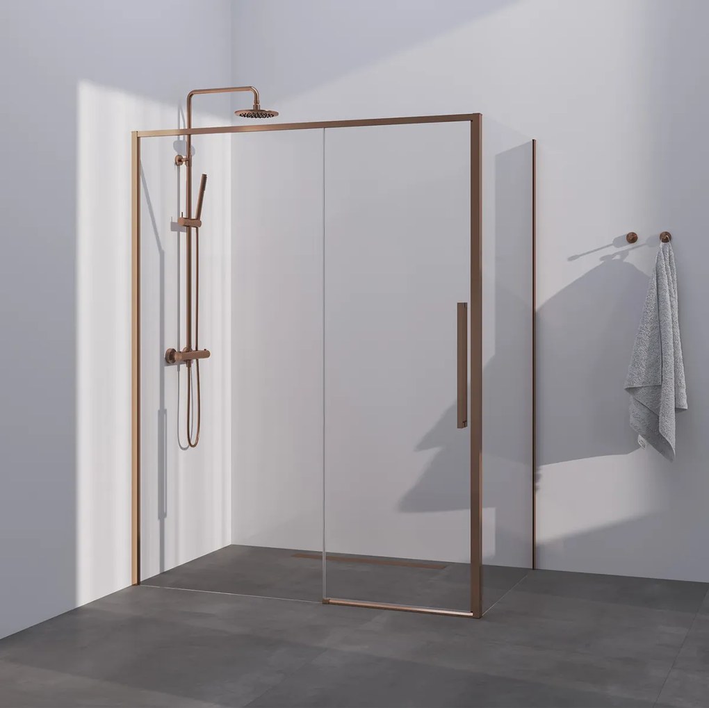 Brauer Season douchecabine met schuifdeur 140x90cm koper