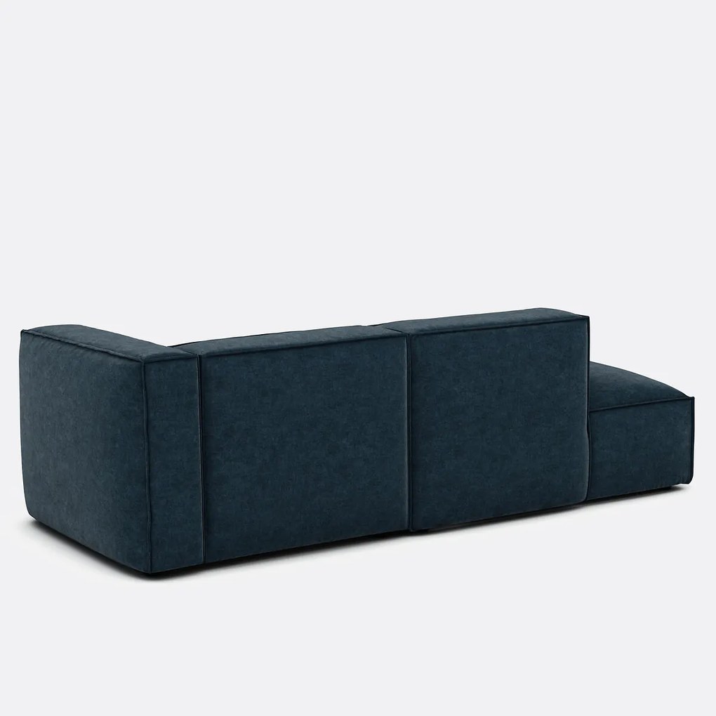Modulaire hoekbank rechts in gestructureerd fluweel, SEVEN