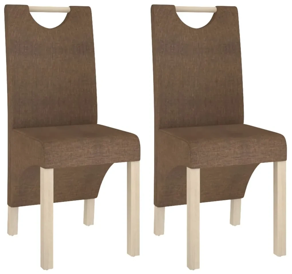 vidaXL Eetkamerstoelen 2 st stof bruin