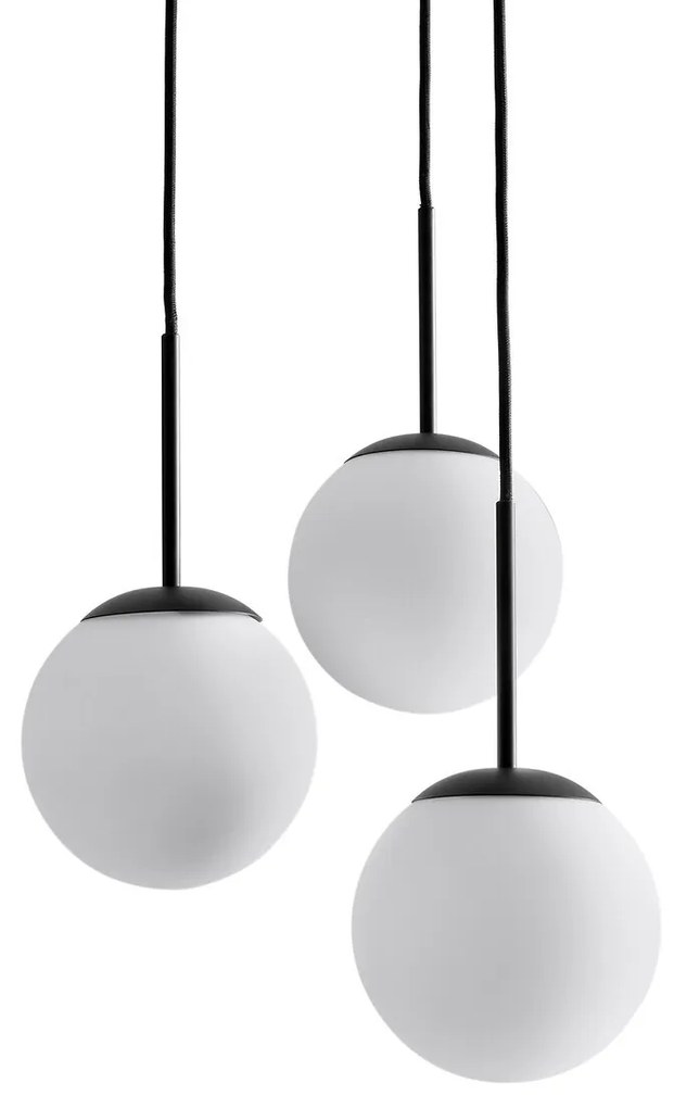 Hanglamp in metaal en opaline, Theide