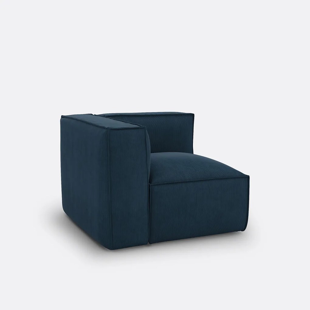 Hoekelement voor modulaire bank, in ribfluweel, Seven