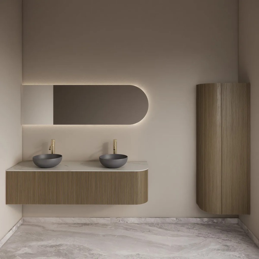 Gliss Design Zelus spiegel ovaal links 140x60cm met handsensor