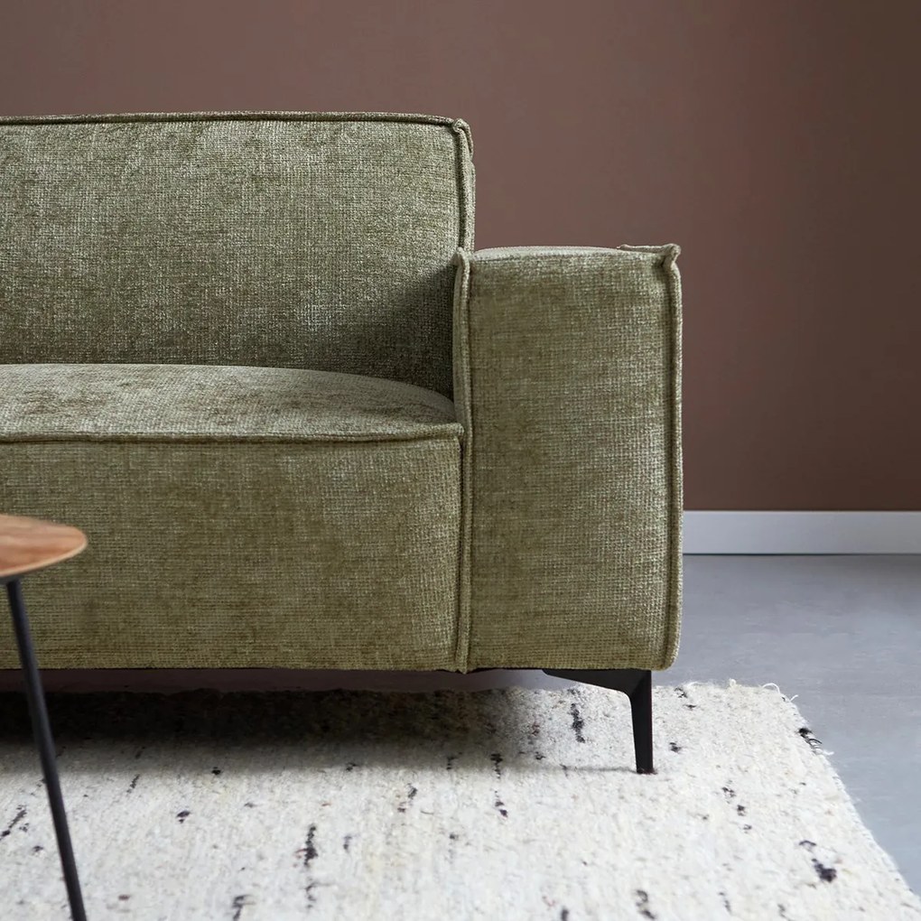 PEPP Interiors River Moderne Hoekbank Groene Stof Chaise Longue Links