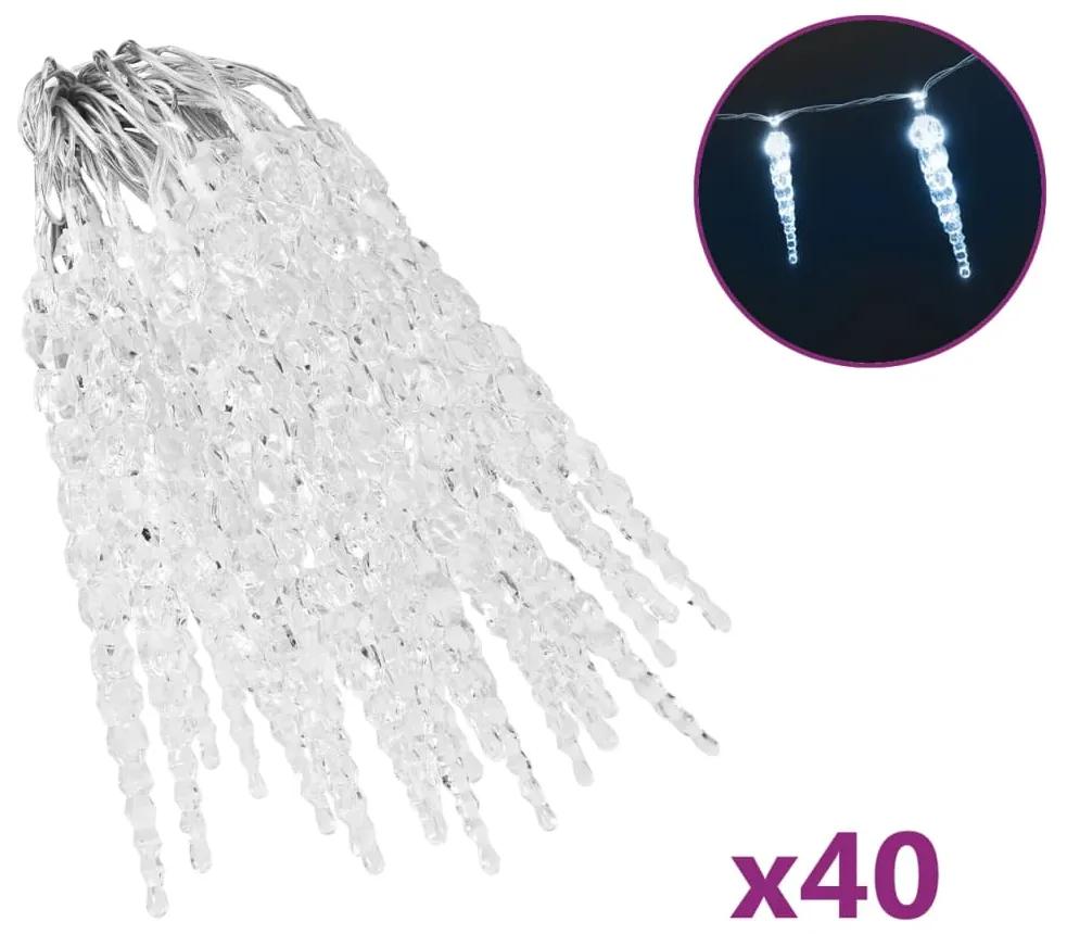 vidaXL Kerstverlichting ijspegel met 40 LED's acryl koudwit