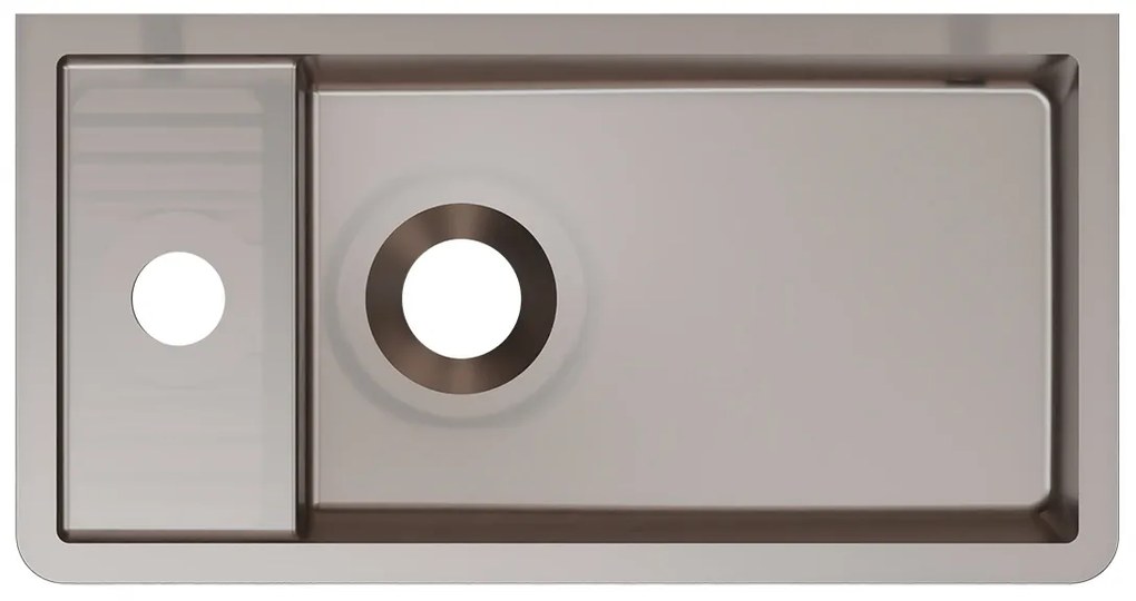 Riho Frosted fontein solid surface met kraangat links frosted umber