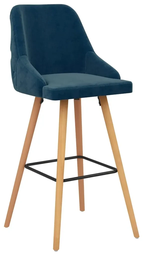 vidaXL Barkrukken 2 st fluweel blauw