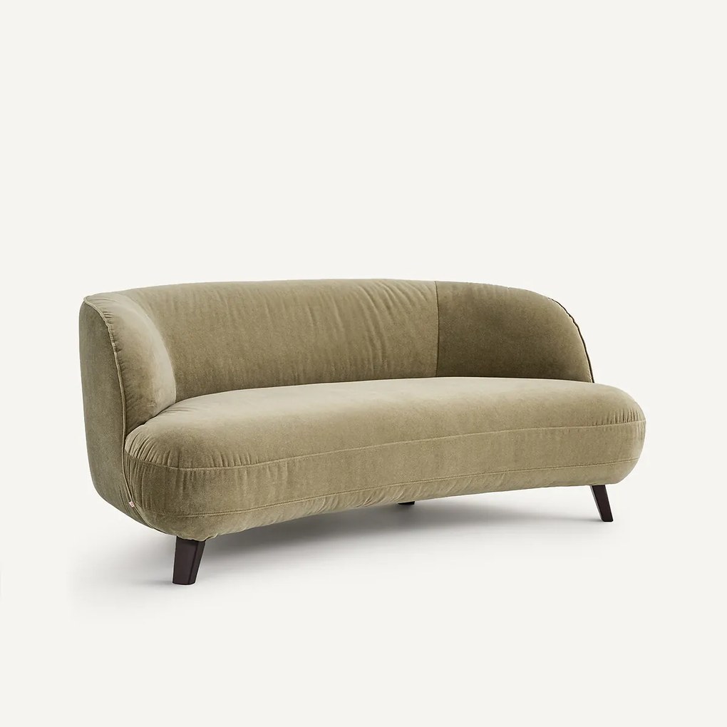 3-zits bank in linnen fluweel, Rosebury, ontwerp Emmanuel Gallina