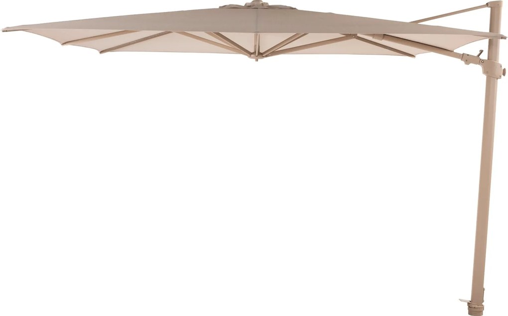 4-Seasons zweefparasol Siesta Premium 300 x 300 - Latte met Murcia voet en hoes