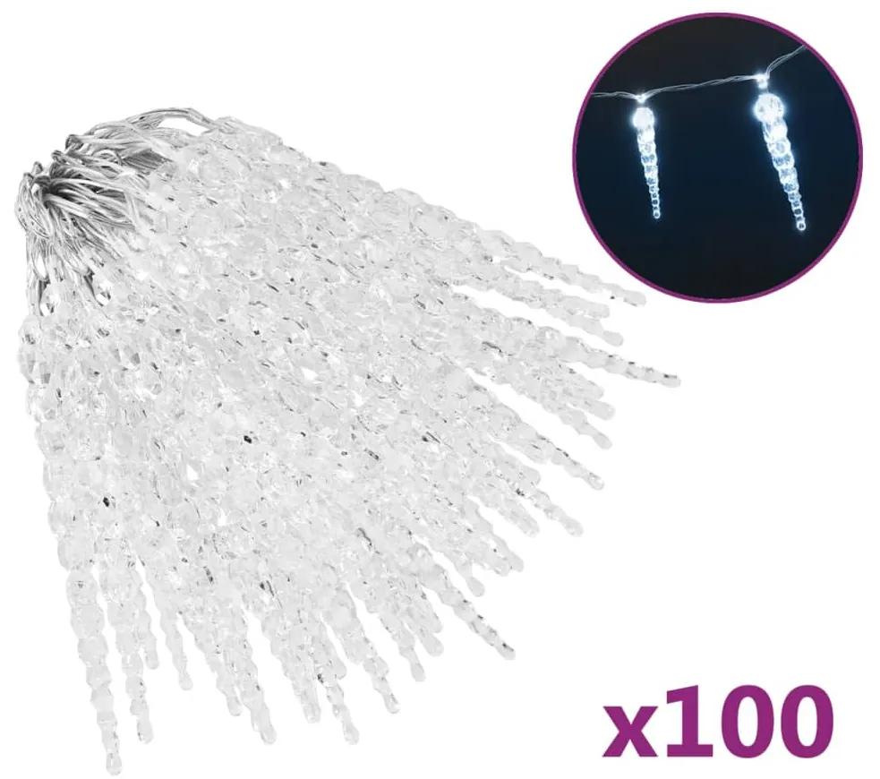 vidaXL Kerstverlichting ijspegel met 100 LED's acryl koudwit