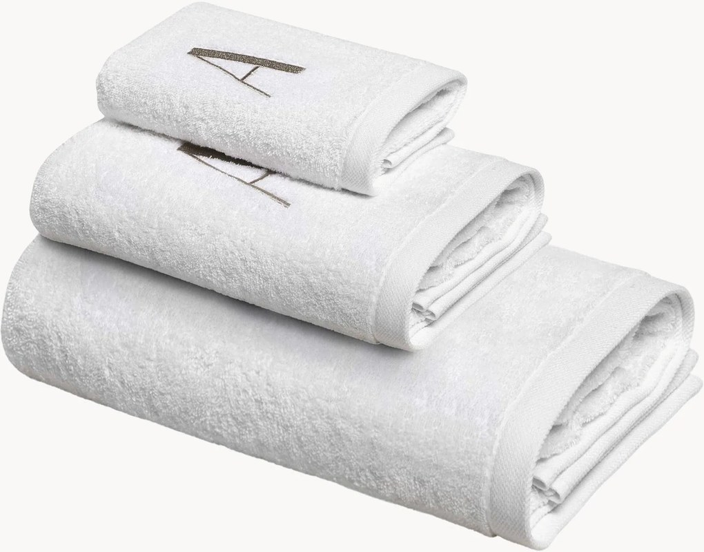 Katoenen handdoekenset Monogram van A tot Z, 3-delig