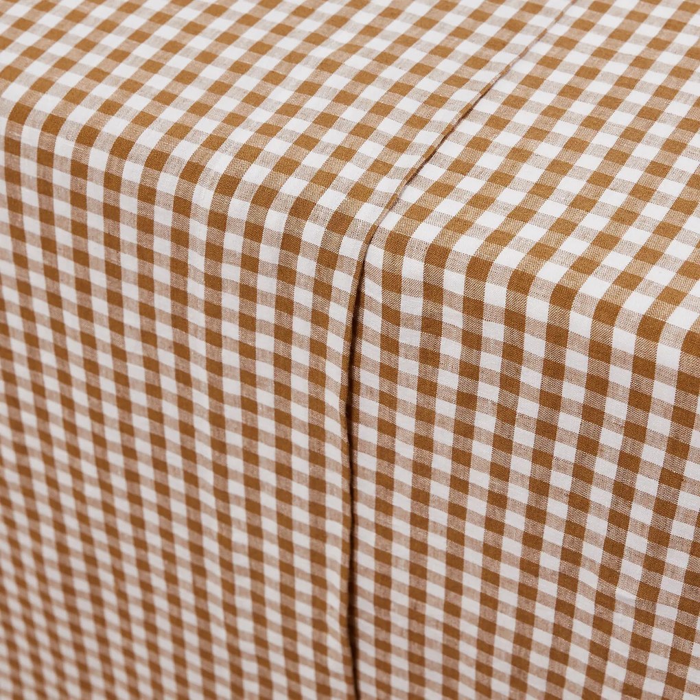 Plat laken in gewassen linnen, Acélie bronskleur