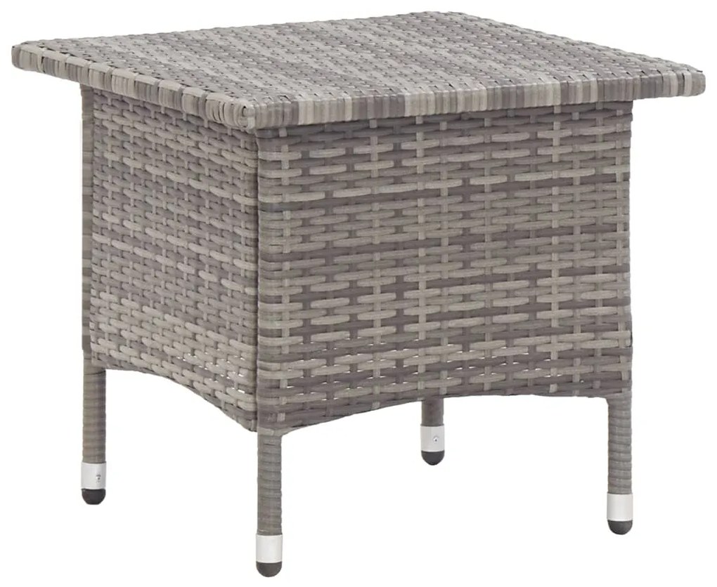 vidaXL Theetafel 50x50x47 cm poly rattan grijs
