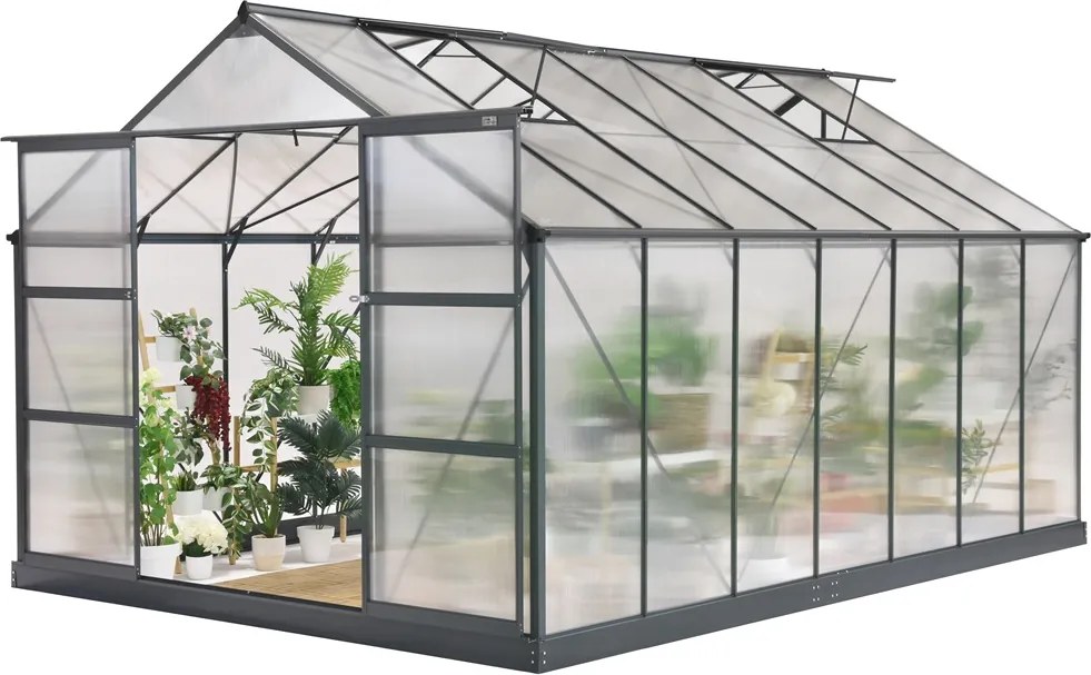 Azalia aluminium serre 2,5 x 4,5 m CoverTech antraciet