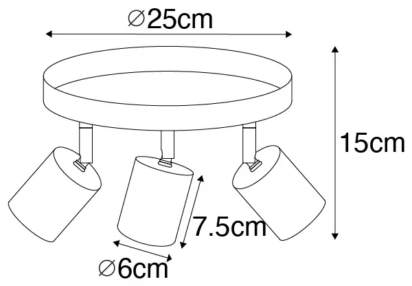 Moderne plafondlamp zwart verstelbaar rond 3-lichts - Java Modern GU10 Binnenverlichting Lamp