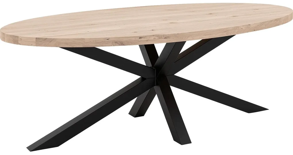Goossens Eettafel Blade, Strak blad ovaal 220 x 110 cm 6 cm dik