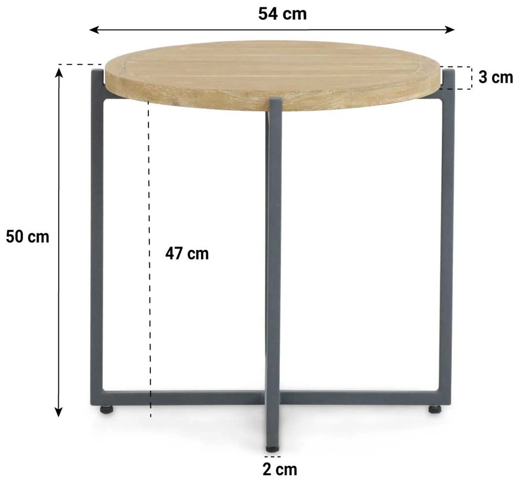 Stoel en Bank Loungeset 5 personen Aluminium/Teak Grijs Apple Bee Condor