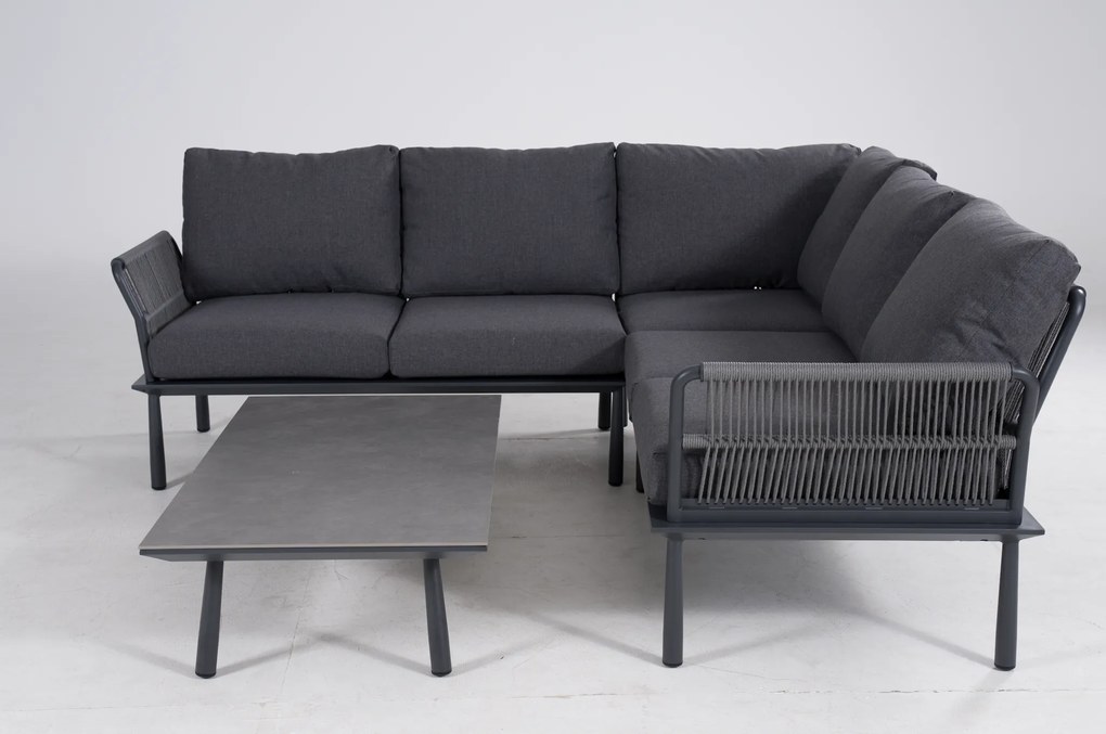 DATHO OUTDOOR Hoek Loungeset - Trino - Aluminium - Datho Outdoor - Antraciet