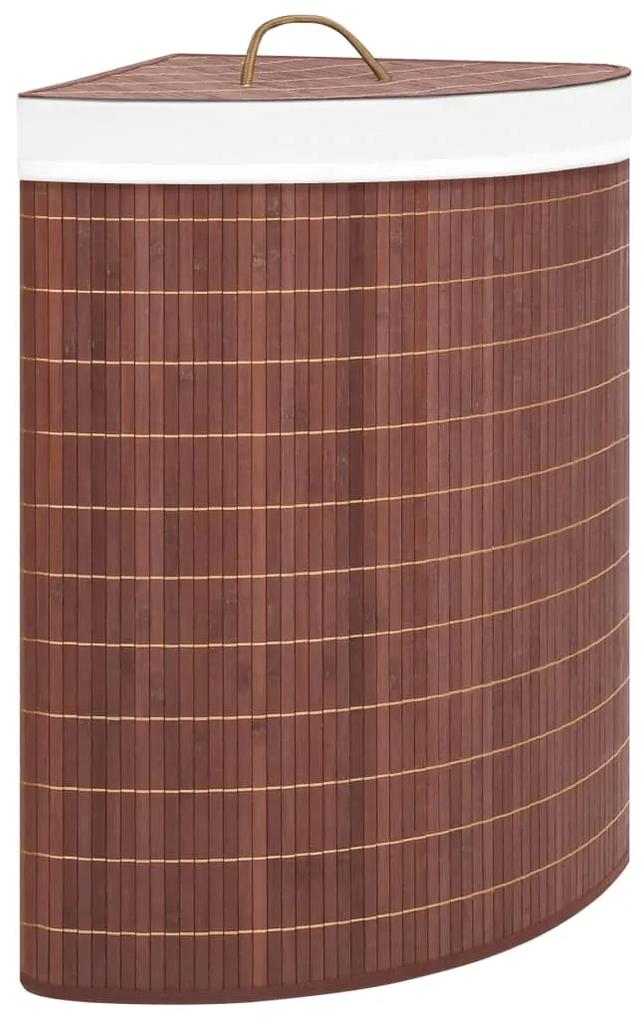 vidaXL Hoekwasmand 60 L bamboe bruin