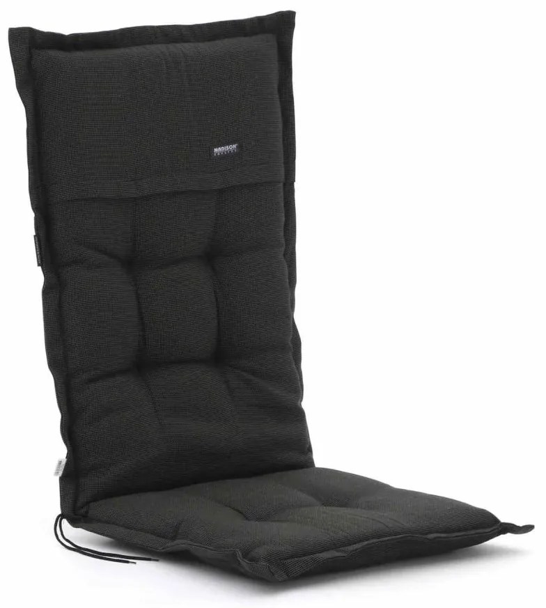 Dikke tuinkussen | Zwart  | Acryl | Madison | 125x50cm | Kees Smit Tuinmeubelen