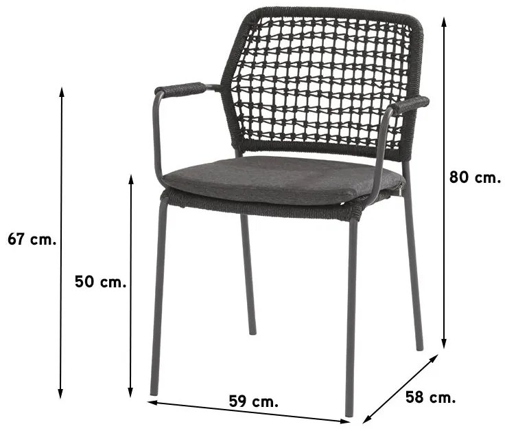 Taste Barista/Prado 130 cm. ronde tuinset - 5-delig