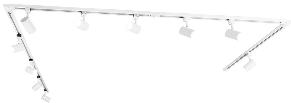 Smart 1-fase railsysteem met 10 Spot / Opbouwspot / Plafondspots wit incl. Wifi GU10 - Iconic Jeana Modern GU10 Binnenverlichting Lamp