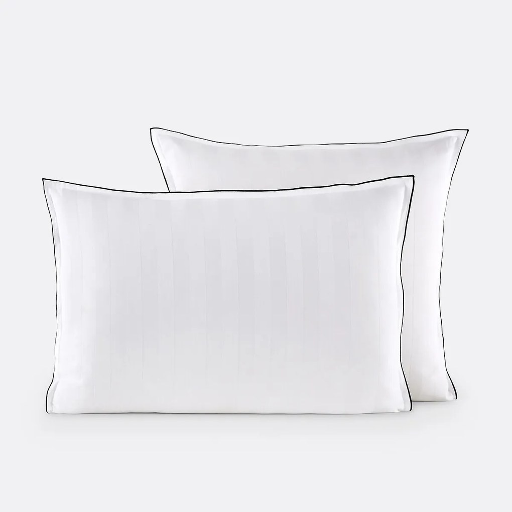 Kussensloop in gewassen satijnkatoen, Victor, gestreept