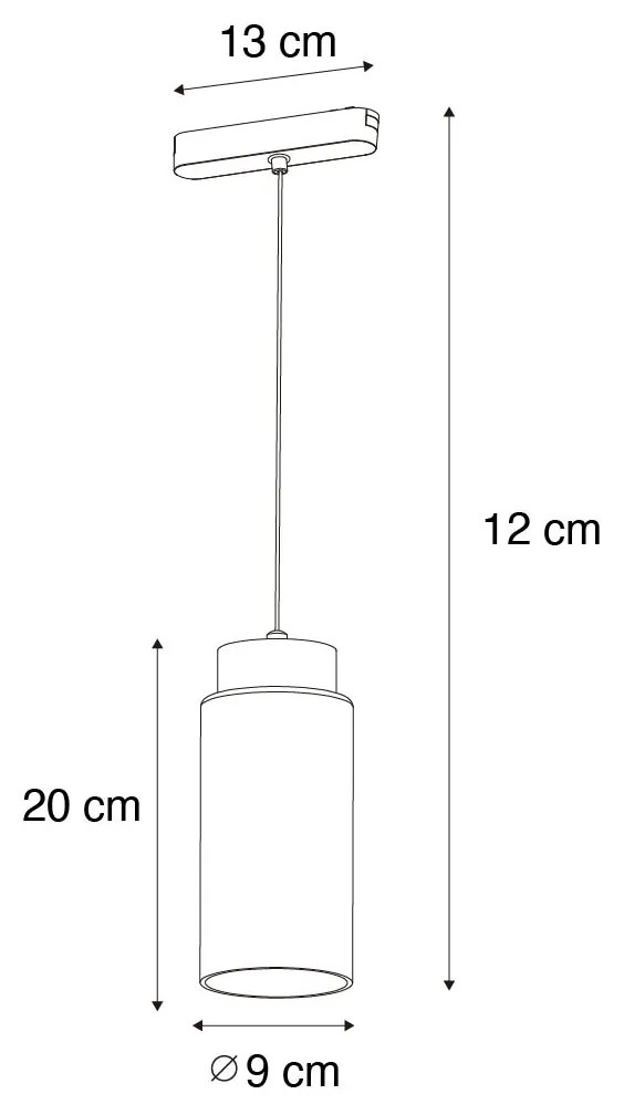 Moderne hanglamp zwart voor railsysteem 1-fase incl. LED - Magnetic Vance Modern rond Binnenverlichting Lamp