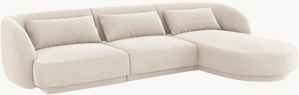 Hoekbank Tulum (4-zits) met fluwelen look, hoekdeel rechts