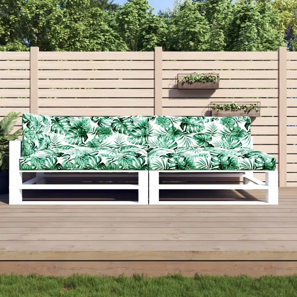vidaXL Bankkussens pallet 5 st bladpatroon