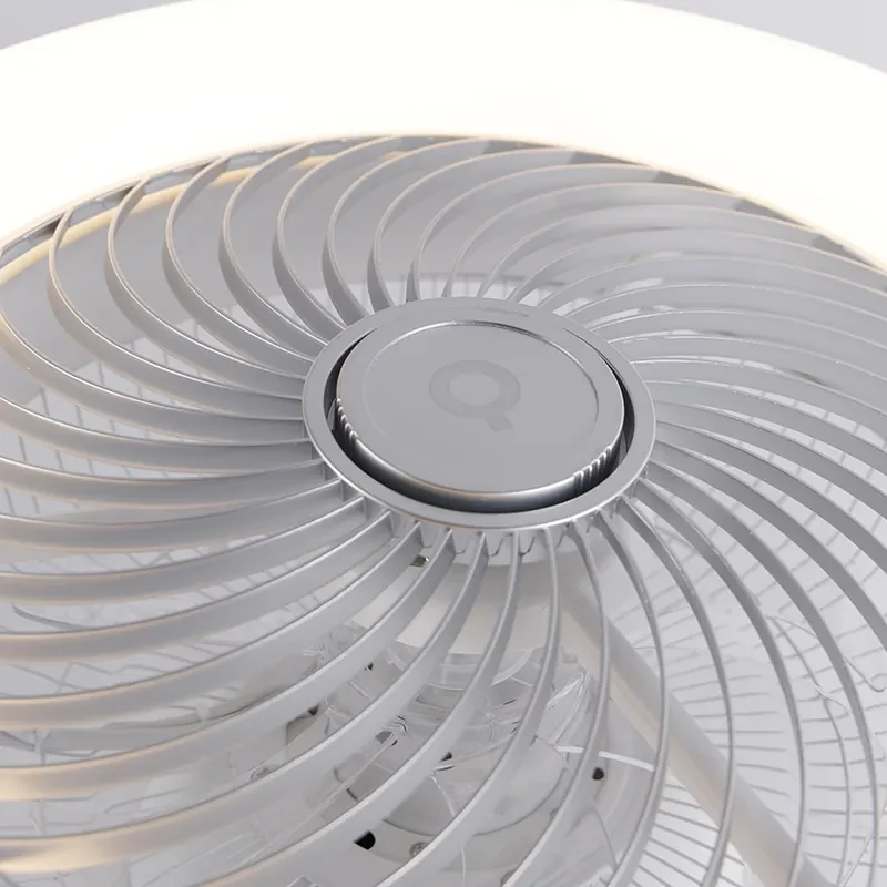 Plafondventilator met lamp zilver incl. LED met afstandsbediening - Clima Design rond Binnenverlichting Lamp