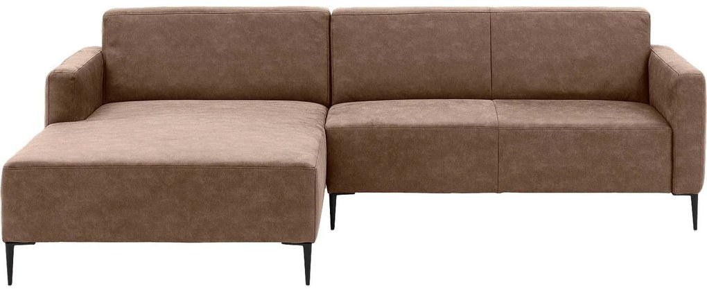 Goossens Key West bruin, micro leer, 2,5-zits, modern design