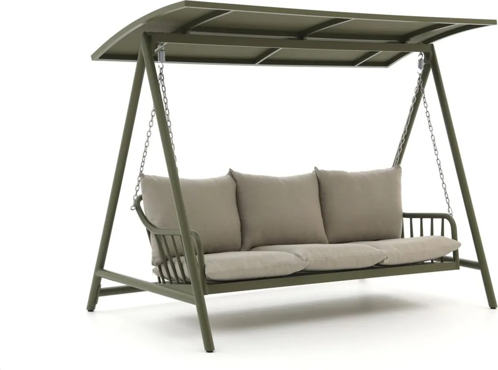 + 10% kassakorting | Schommelbank Manifesto | Aluminium | 3 personen | Tuinbank Groen | 223cm | Incl. kussens | Kees Smit Tuinmeubelen
